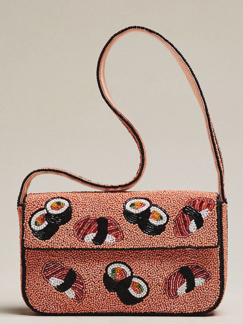 NWT Anthropologie Maeve Fiona Beaded Bag: Food & Drink Edition - sushi